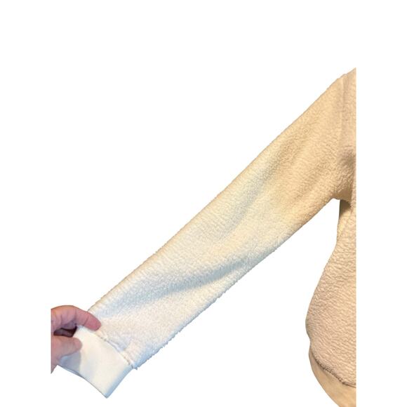 Lucky Brand Cream Fleece Sherpa Top NWT SZ Med Long Sleeves Minimalist Lagenlook - Picture 7 of 8